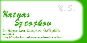 matyas sztojkov business card